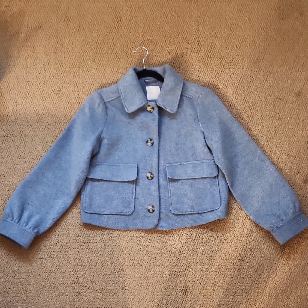 LC Lauren Conrad Blue Cropped Jean Jacket